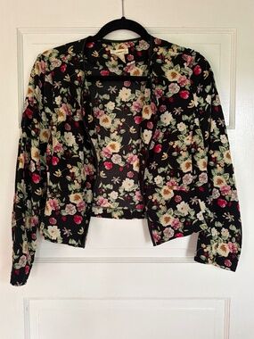 Cropped Lightweight Floral Blazer | Small